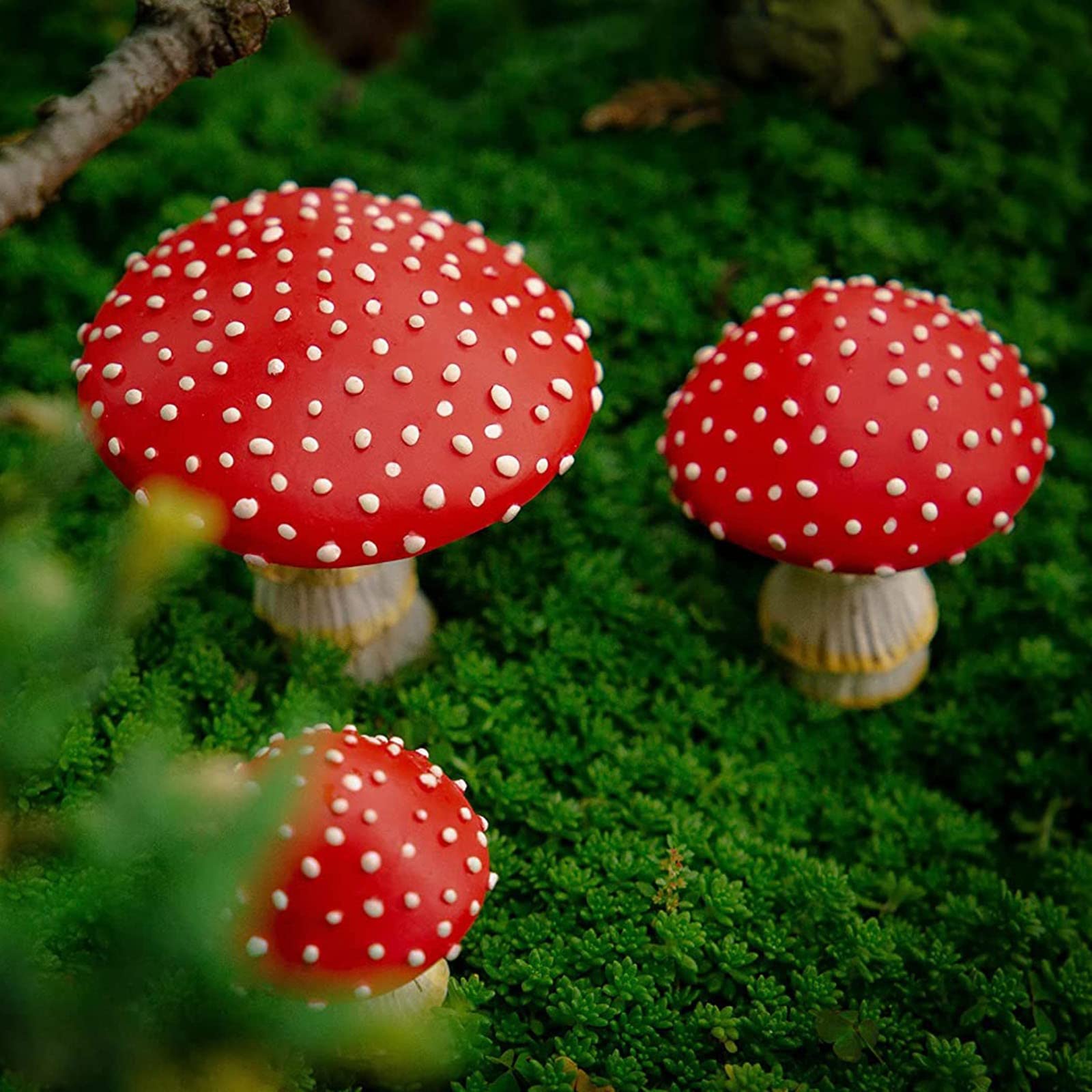 OwMell Glow in the Dark Mushroom yard decor enhances patios and borders with whimsy