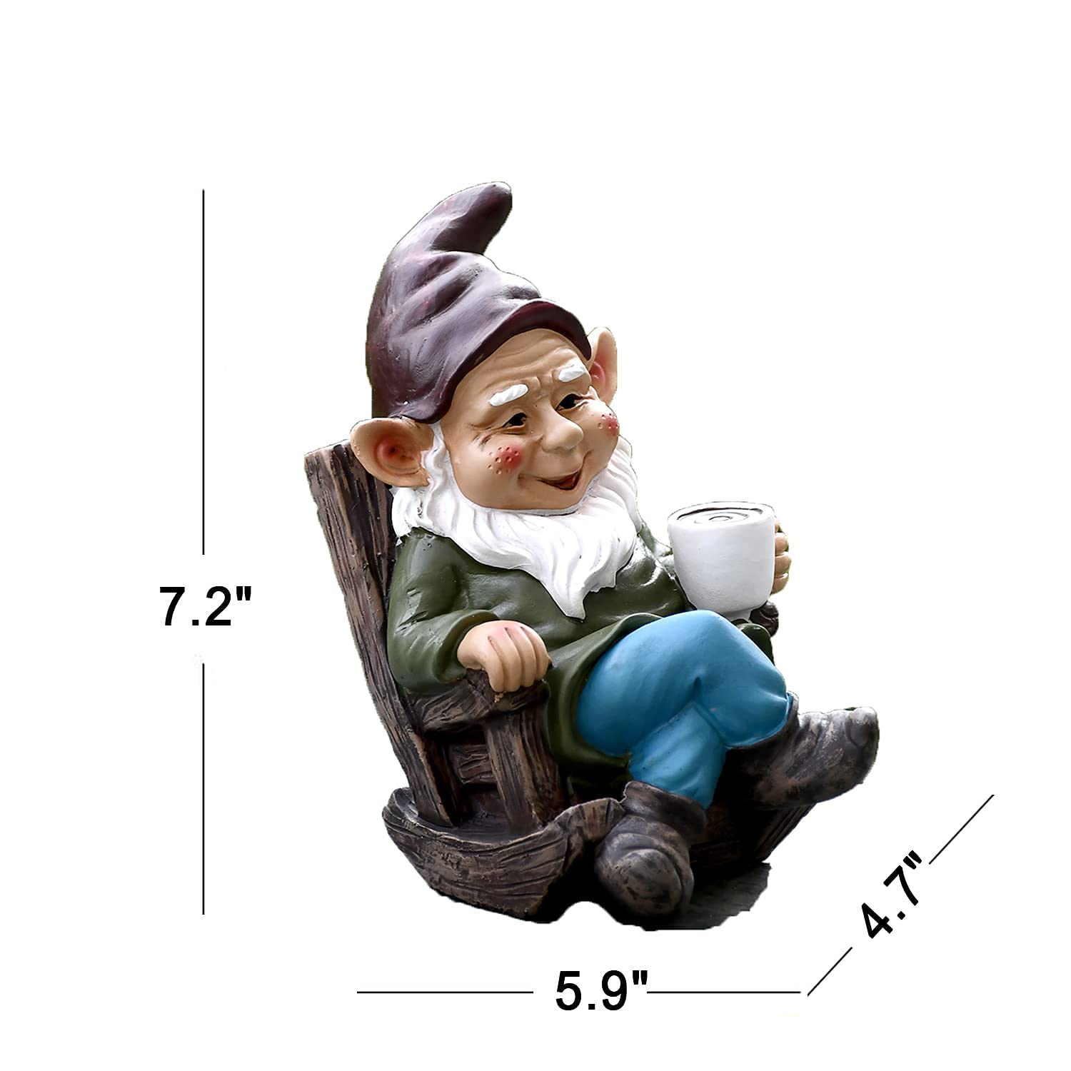 OwMell hand-painted resin gnome is durable for outdoor display.