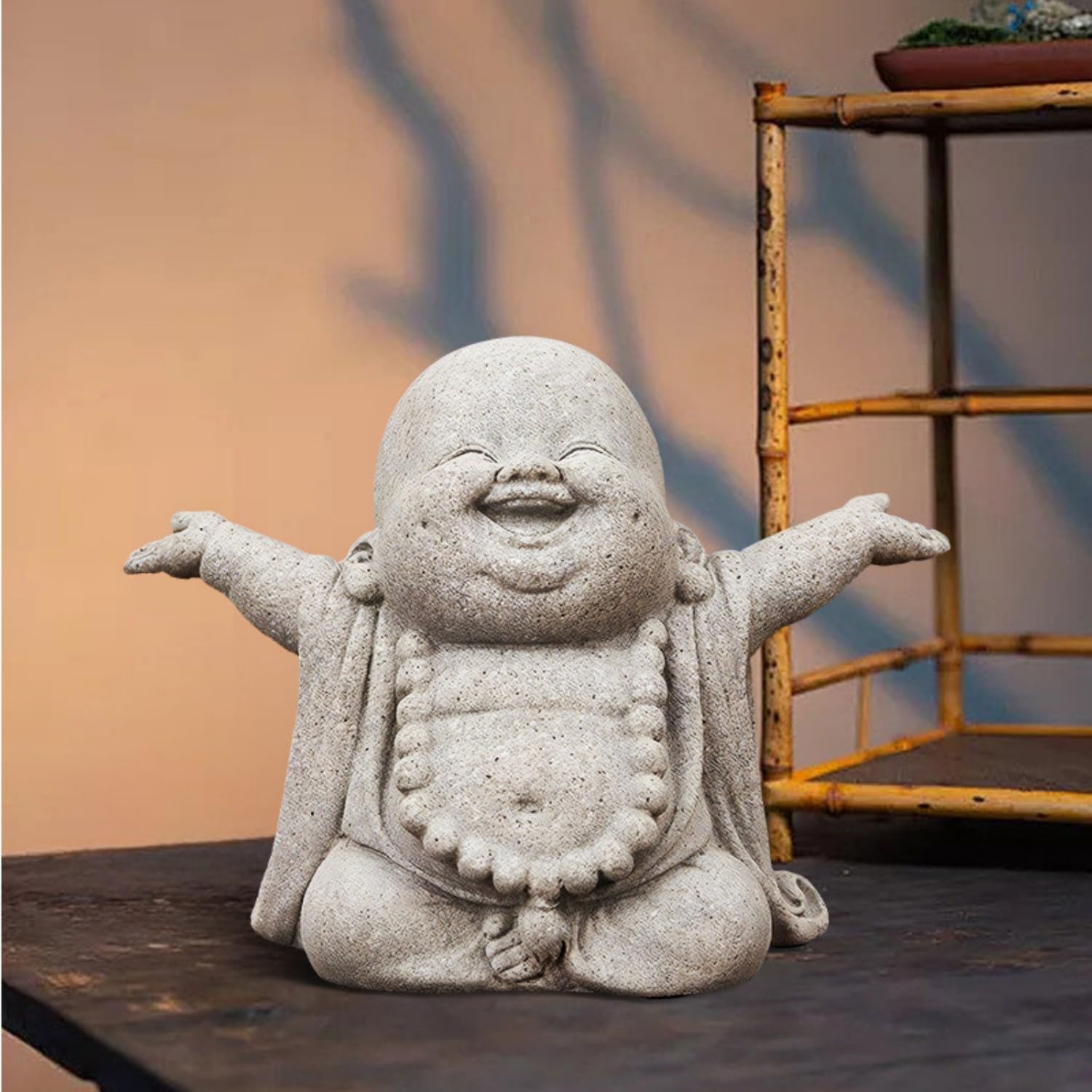 OwMell indoor-outdoor Jizo figurine suits patios and micro landscapes