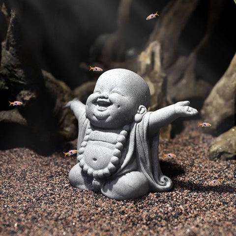OwMell Jizo aquarium ornament adds peaceful focal point safely