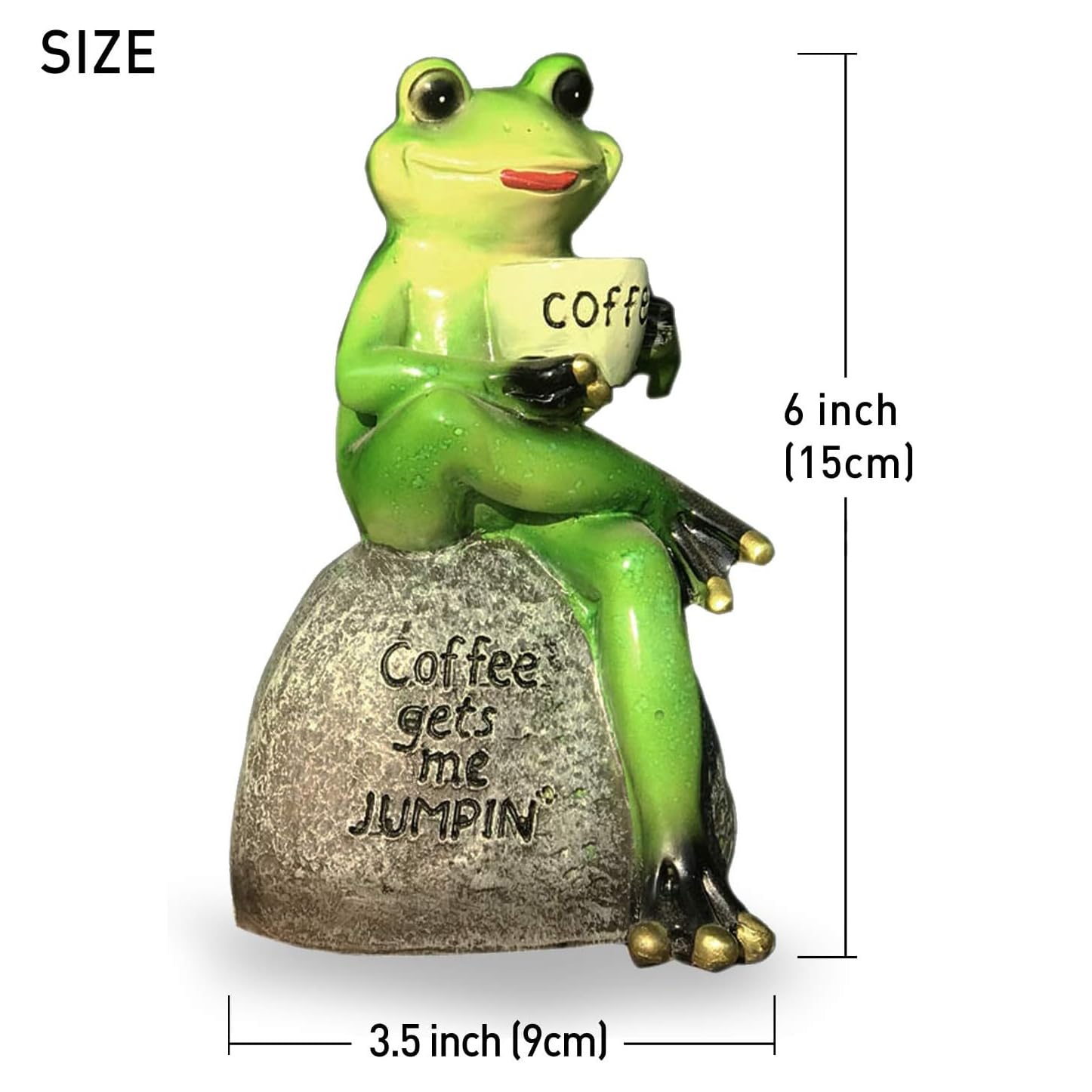 OwMell resin frog ornament for outdoor durability