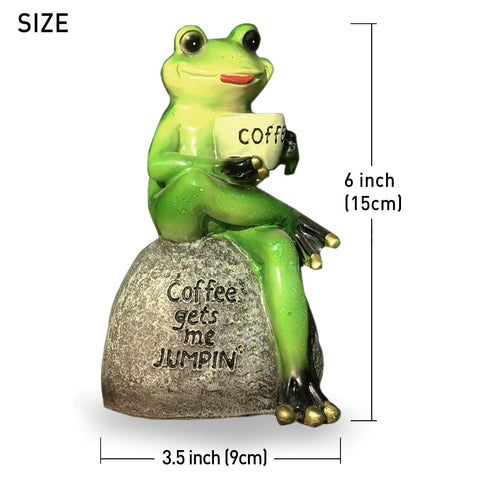 OwMell resin frog ornament for outdoor durability