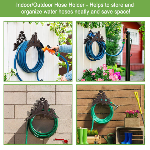 OwnMy hose holder bird design detail adds decorative charm to garden.