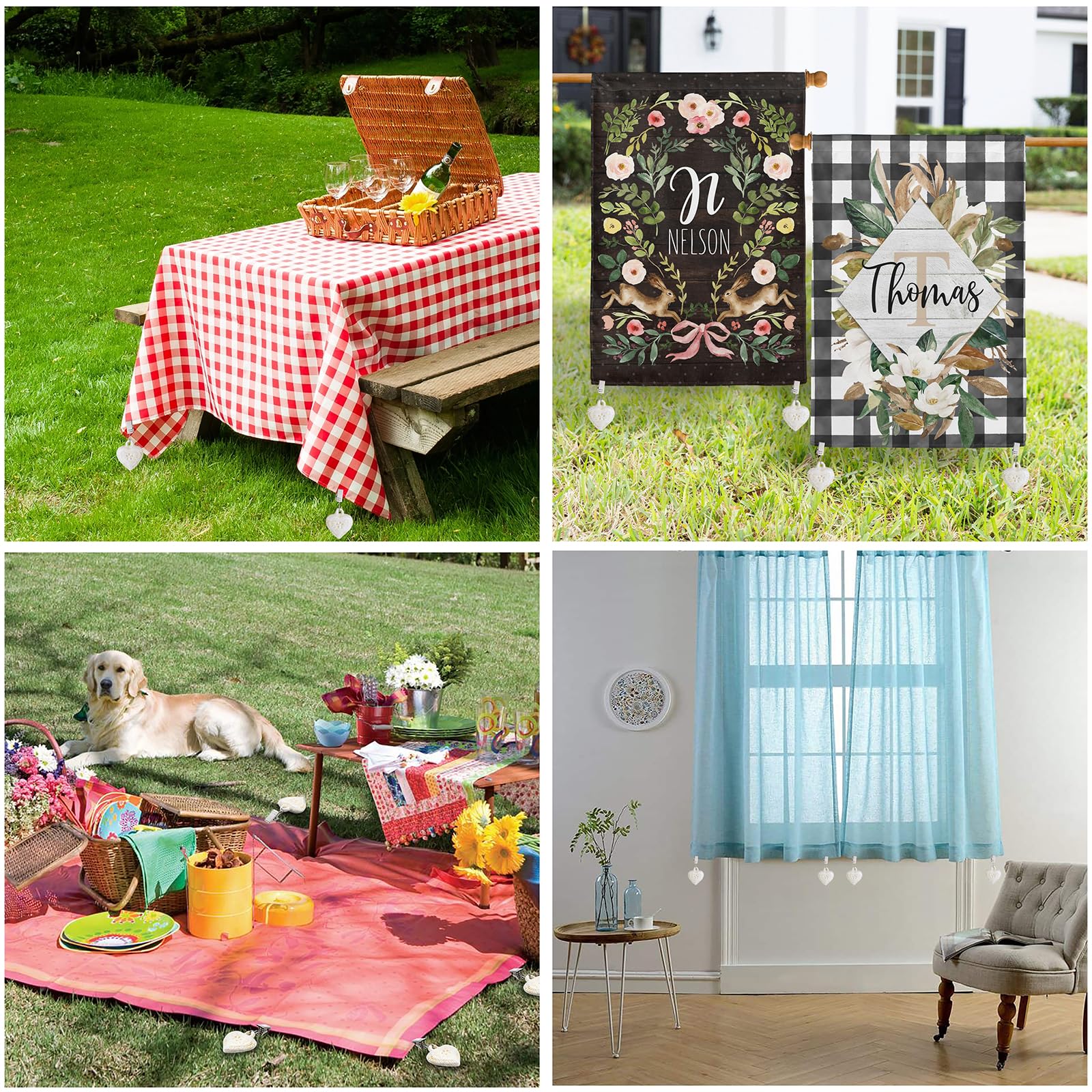OwnMy patio garden tablecloth weights clip set stabilizes outdoor dining.