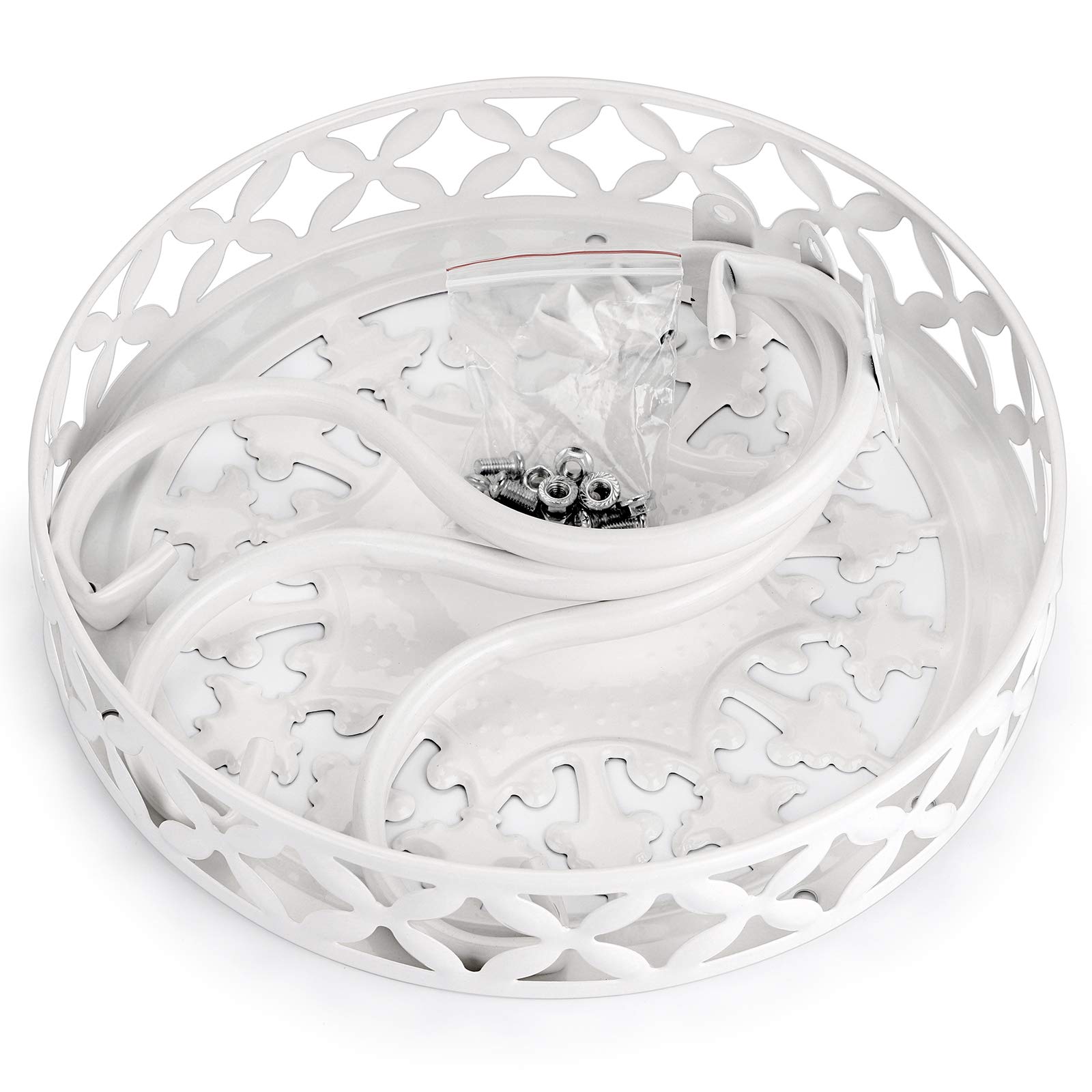 OwnMy round plant stand with curved brackets highlights greenery