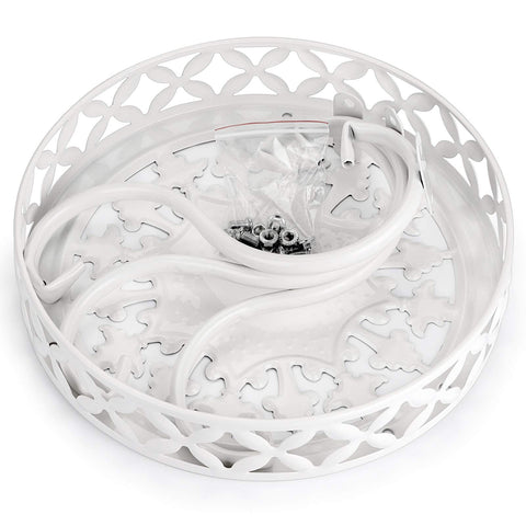 OwnMy round plant stand with curved brackets highlights greenery