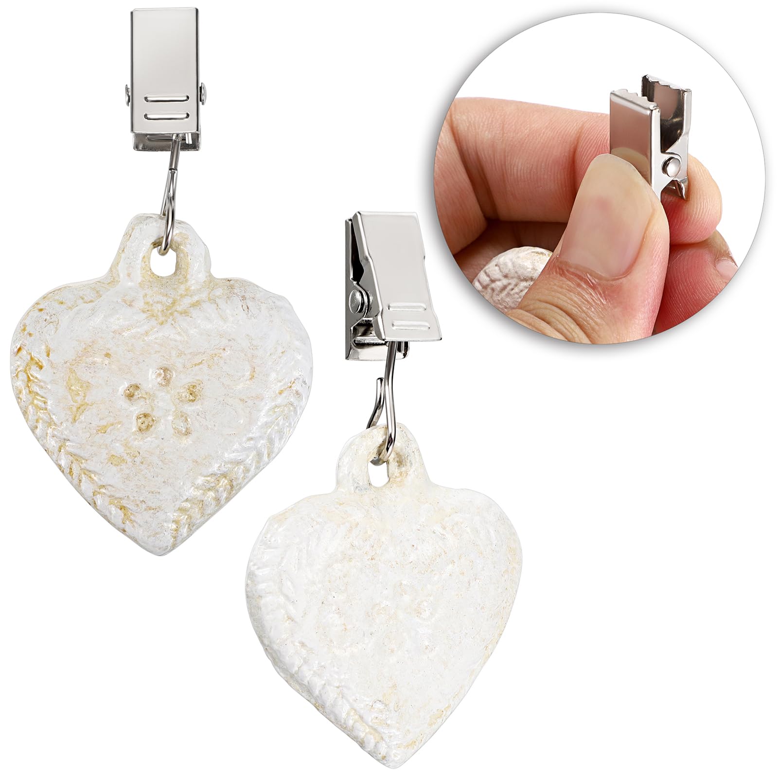 OwnMy weather-resistant tablecloth weights in white for versatile use indoors or outdoors.