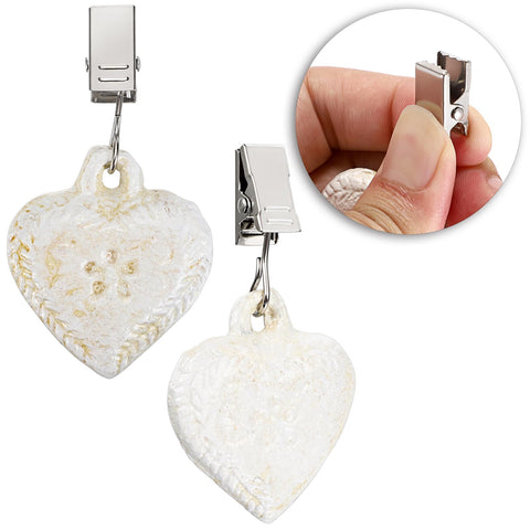 OwnMy weather-resistant tablecloth weights in white for versatile use indoors or outdoors.