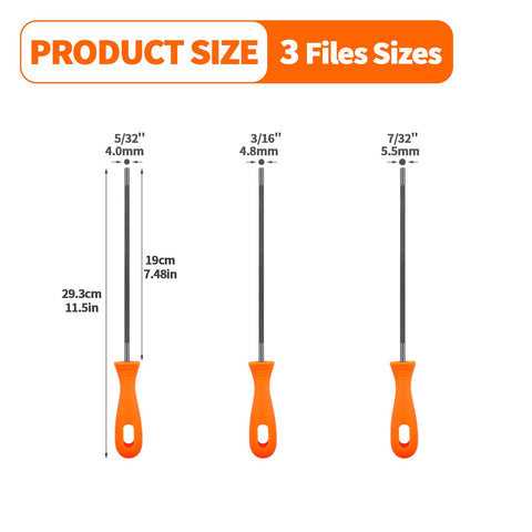 OXDFK chainsaw file 7-32 inch improves edge precision for tough timber.