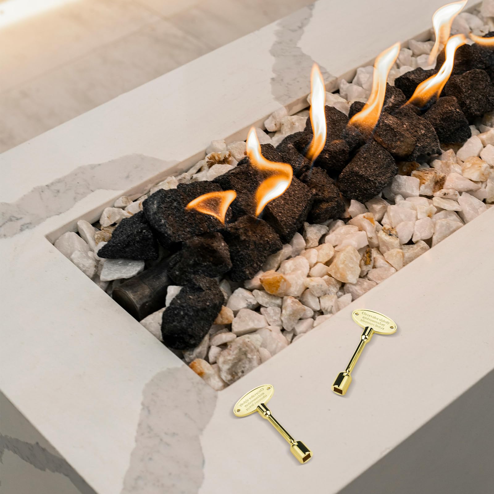 OXDFK chrome-plated valve key adds a polished look to outdoor gas setups.