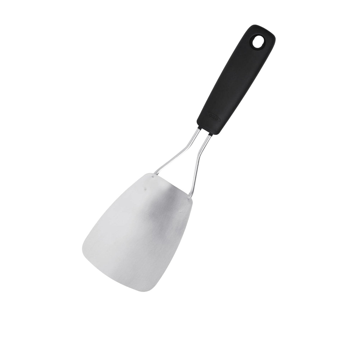 OXO Good Grips Flexible Turner head close-up, thin stainless steel for delicate flips