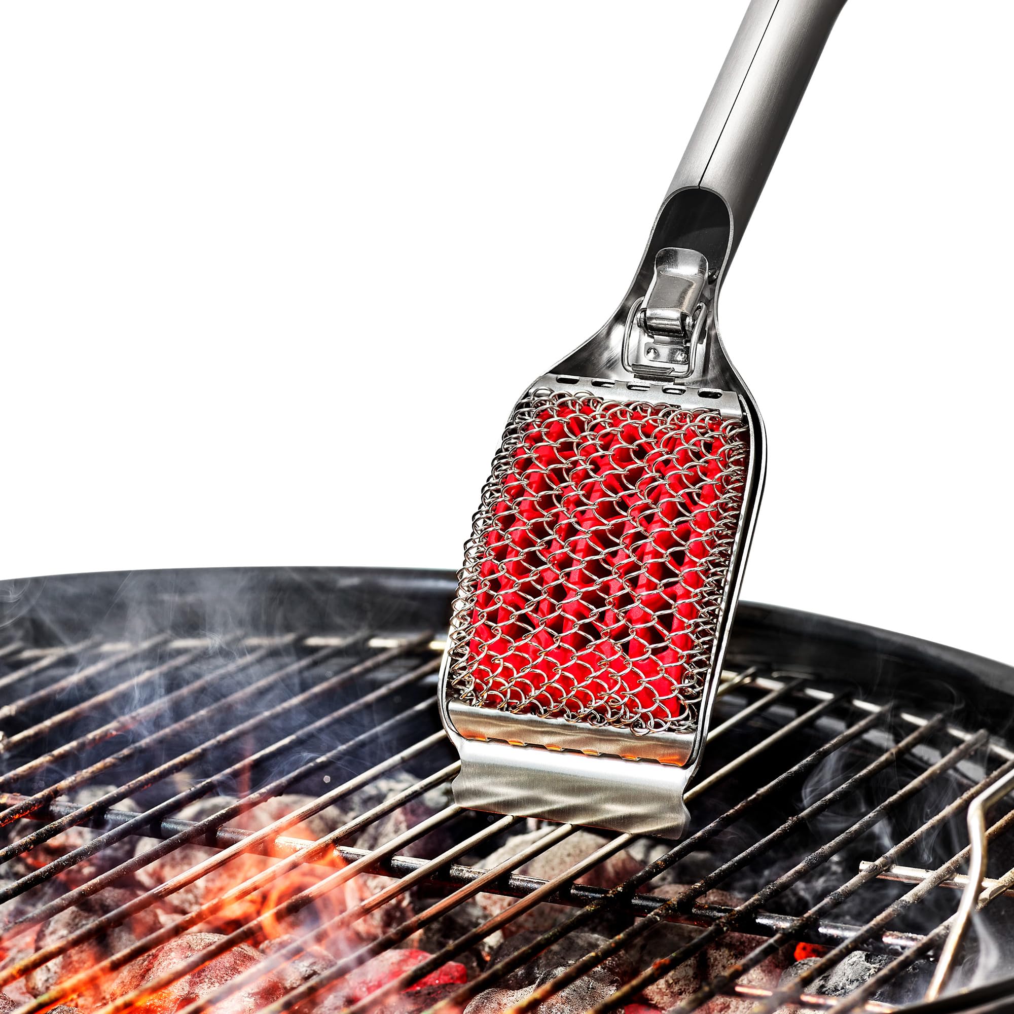 Ergonomic soft-grip handle provides leverage during cleaning