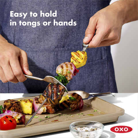 OXO Good Grips skewers with sharp stainless steel points for easy skewering