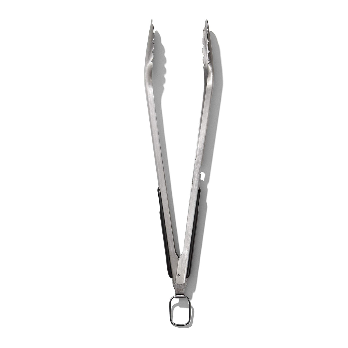 OXO Good Grips Grilling Tongs with angled heads for secure grip on large vegetables