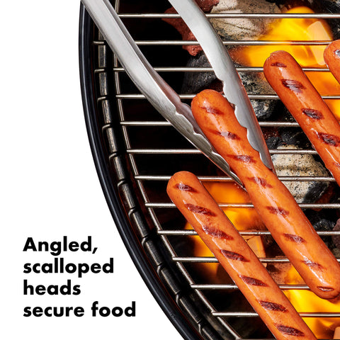 OXO Good Grips Grilling Tongs built-in bottle opener for grill-side use