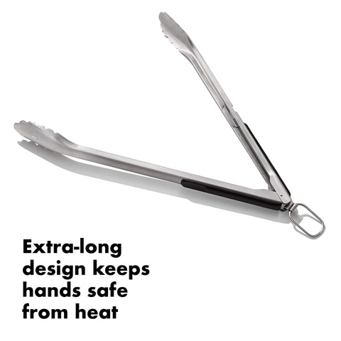 OXO Good Grips Grilling Tongs extra-long length keeps hands away from heat