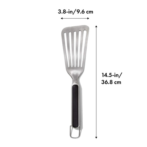 OXO Good Grips precision Turner beveled edge slides under foods