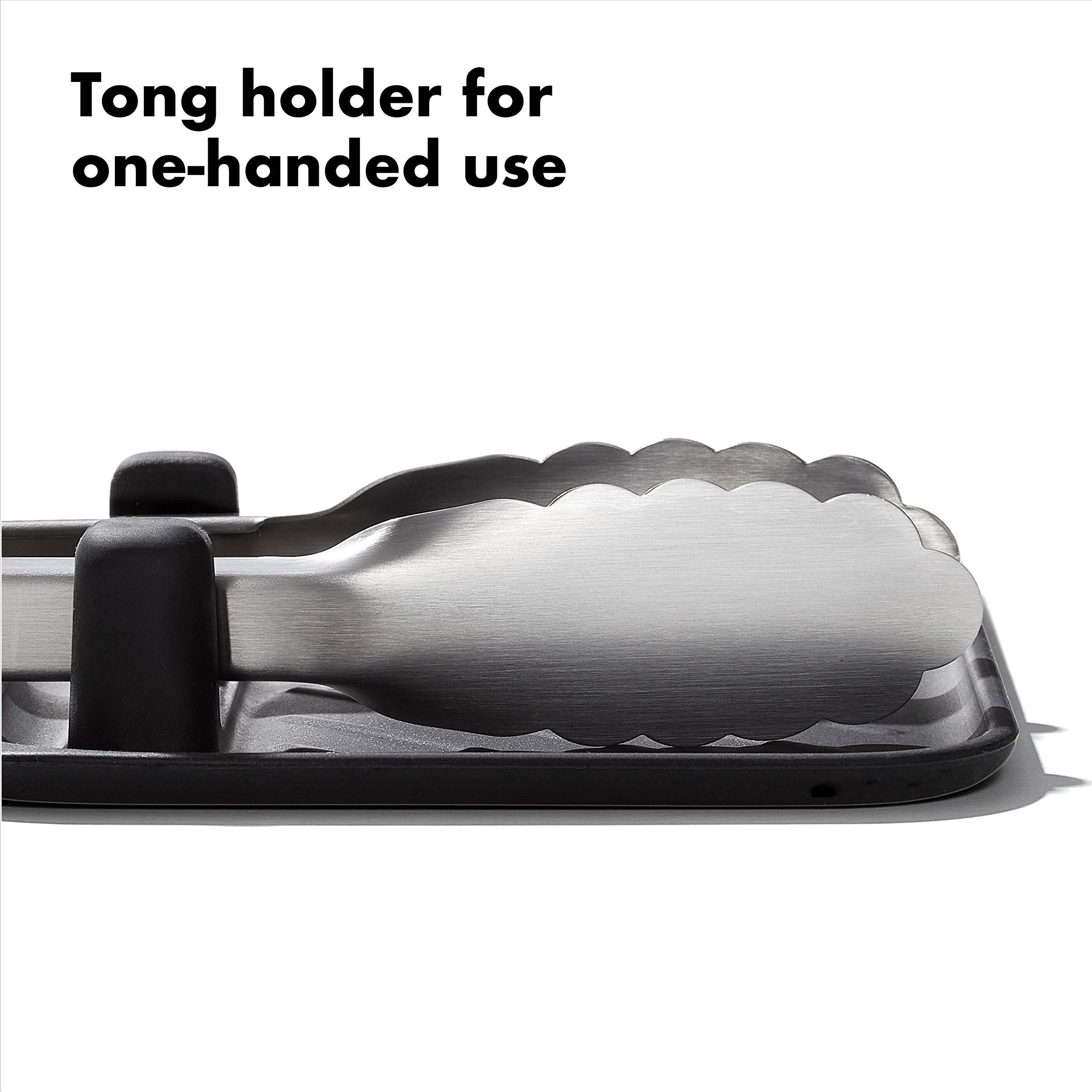 Holds two large tools at once for quick access.