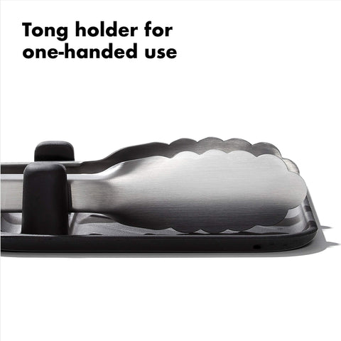 Holds two large tools at once for quick access.