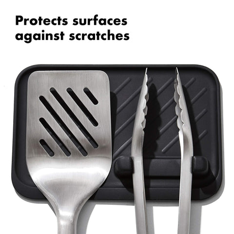 OXO Good Grips Rest keeps unlocked tongs ready for one-handed use.