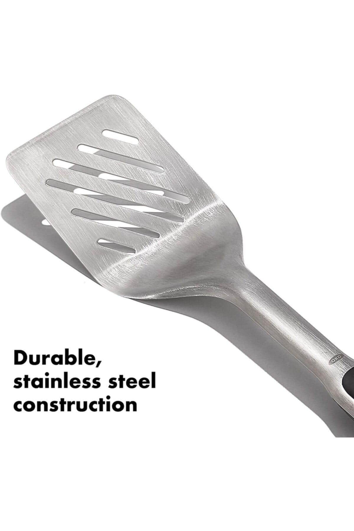 OXO Good Grips grilling Turner, beveled head slides smoothly under foods