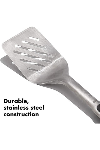 OXO Good Grips grilling Turner, beveled head slides smoothly under foods