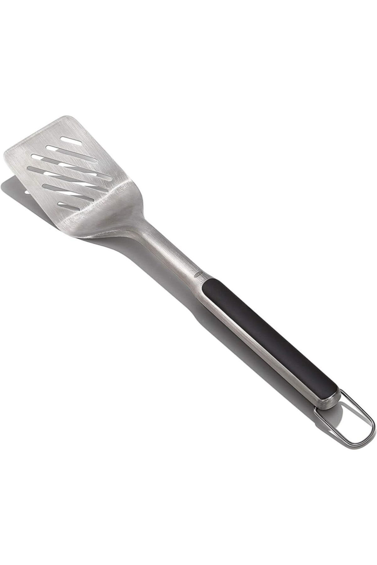 OXO Good Grips grilling Turner with black handle, sturdy for easy burger flipping