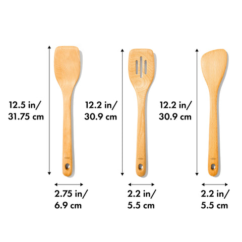 OXO Good Grips turner with natural oil finish for reliable non-stick use.