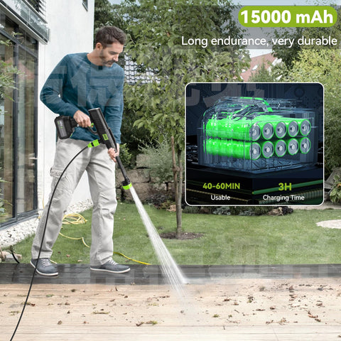 Oxtravyn 60-minute battery runtime supports longer outdoor cleaning without frequent recharges.