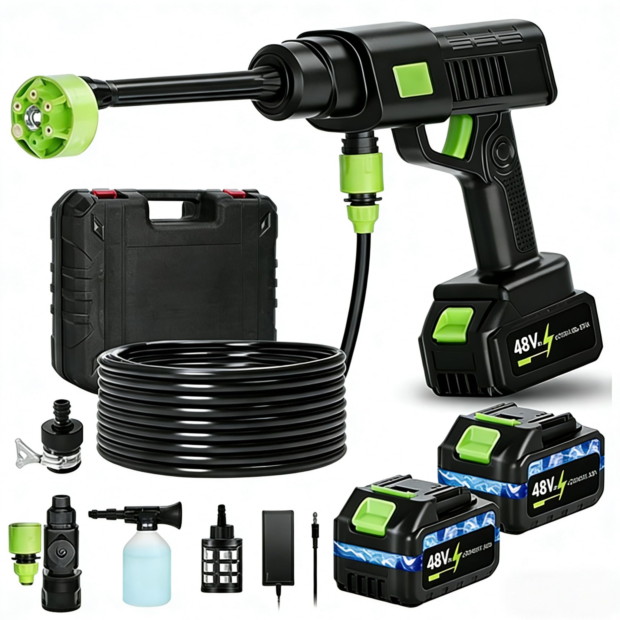 Oxtravyn 990psi pressure washer front view for quick car and patio cleaning.