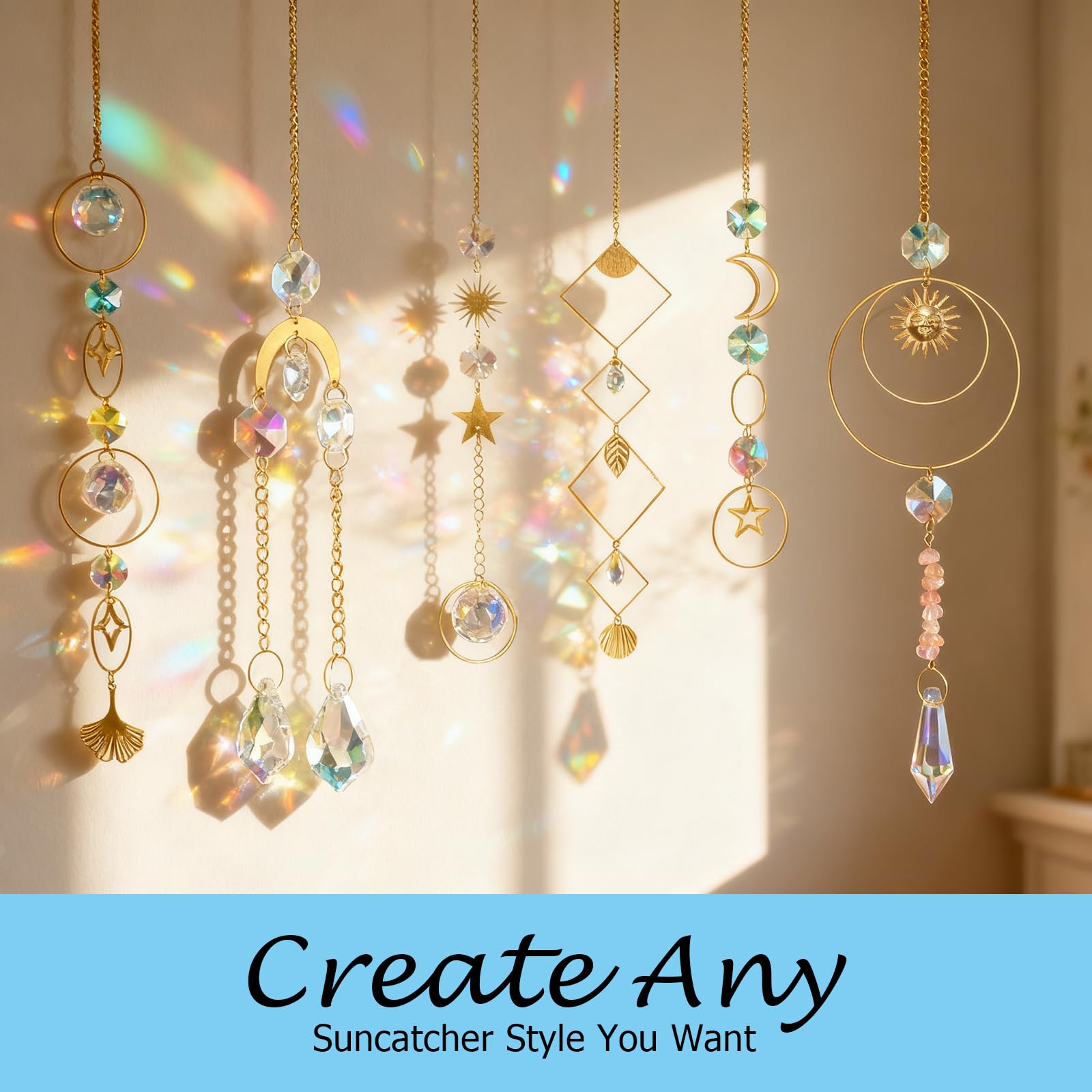 OYACH 1.5-inch crystal pendants sparkle in sun