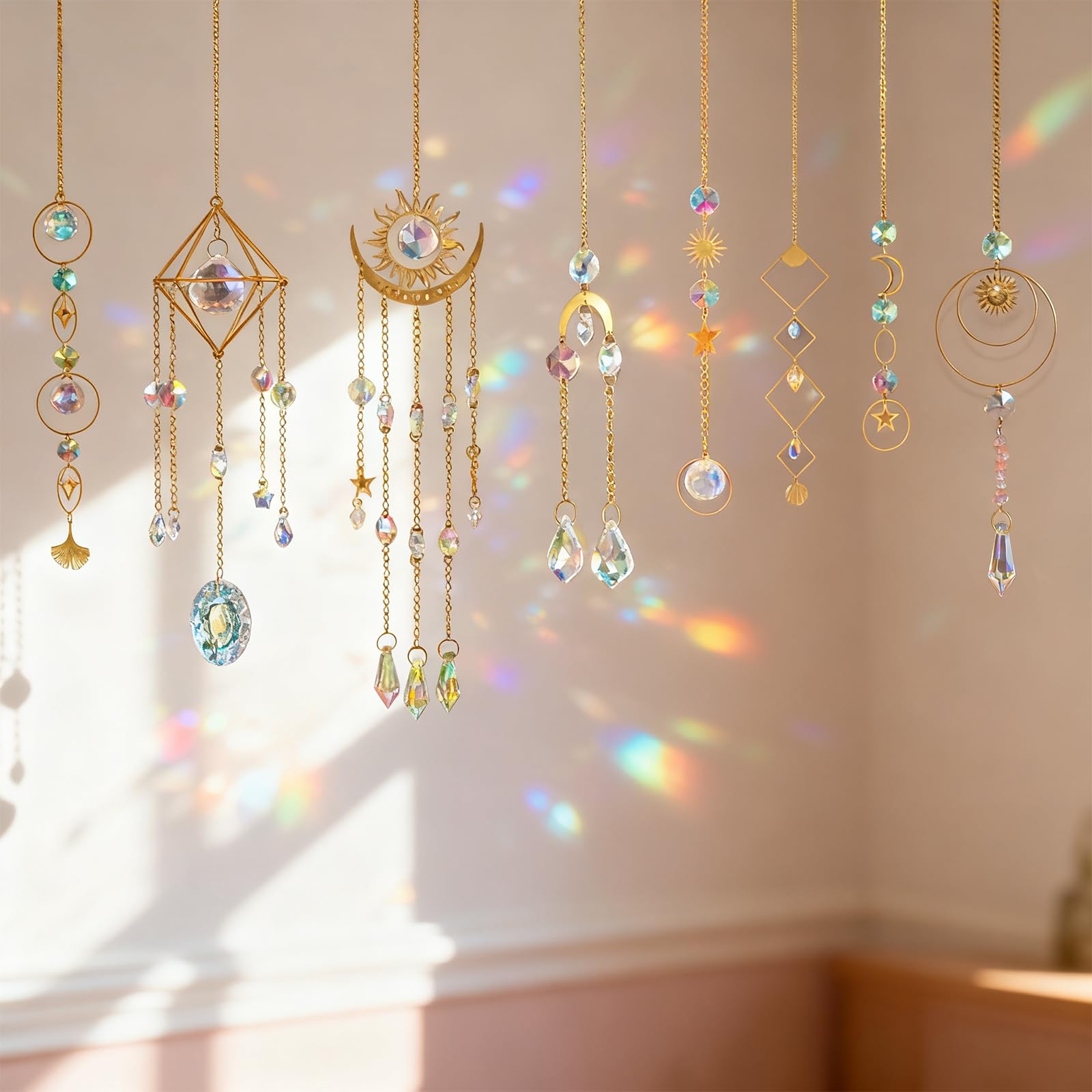 OYACH crystal suncatcher 2-inch ball catches sunlight to create rainbow effects