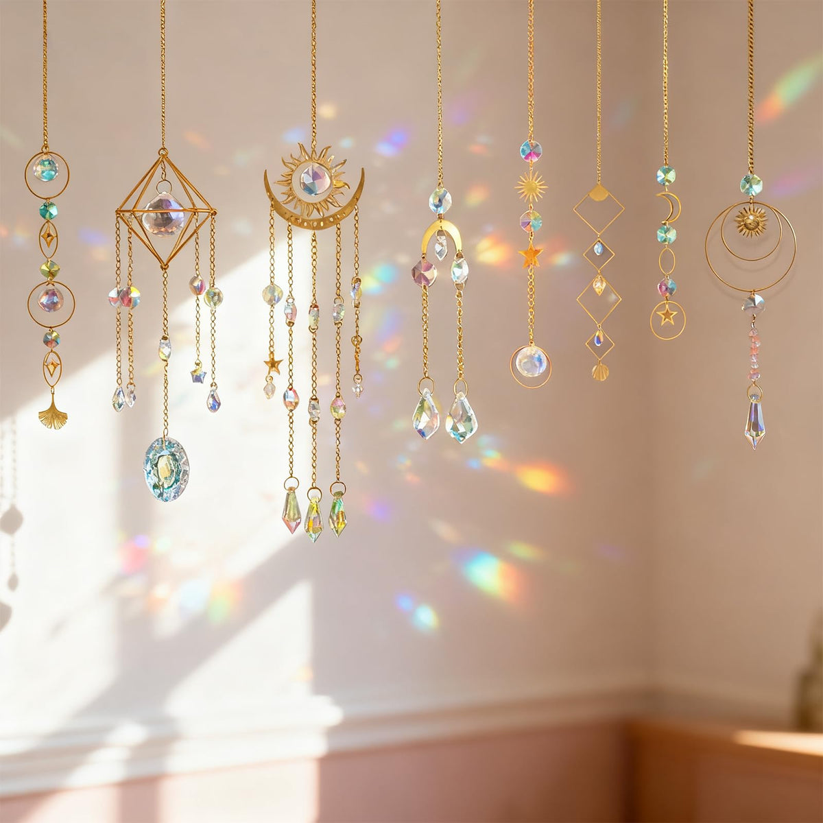 OYACH crystal suncatcher 2-inch ball catches sunlight to create rainbow effects