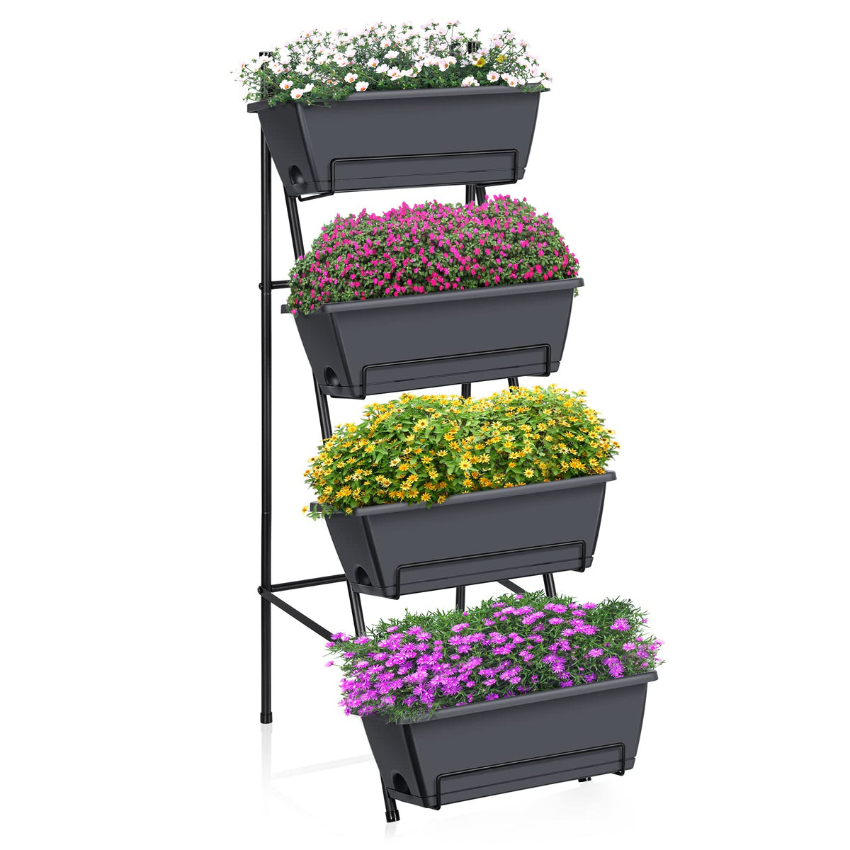 OYEAL 4-tier vertical garden bed with legs for stable indoor and outdoor use.
