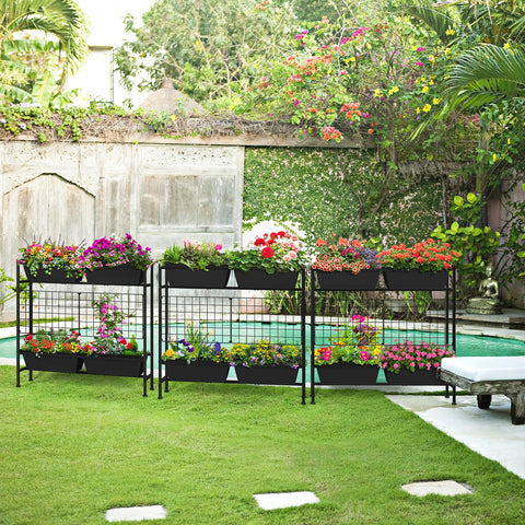 OYEAL four-box planter sections offer organized vegetable and herb growing.