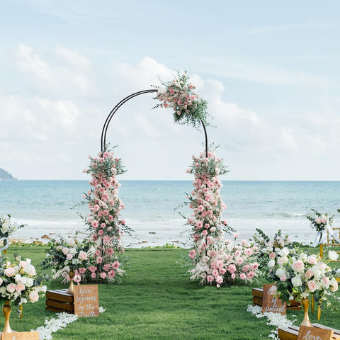 OYEAL outdoor arch backdrop used for events and garden entrances