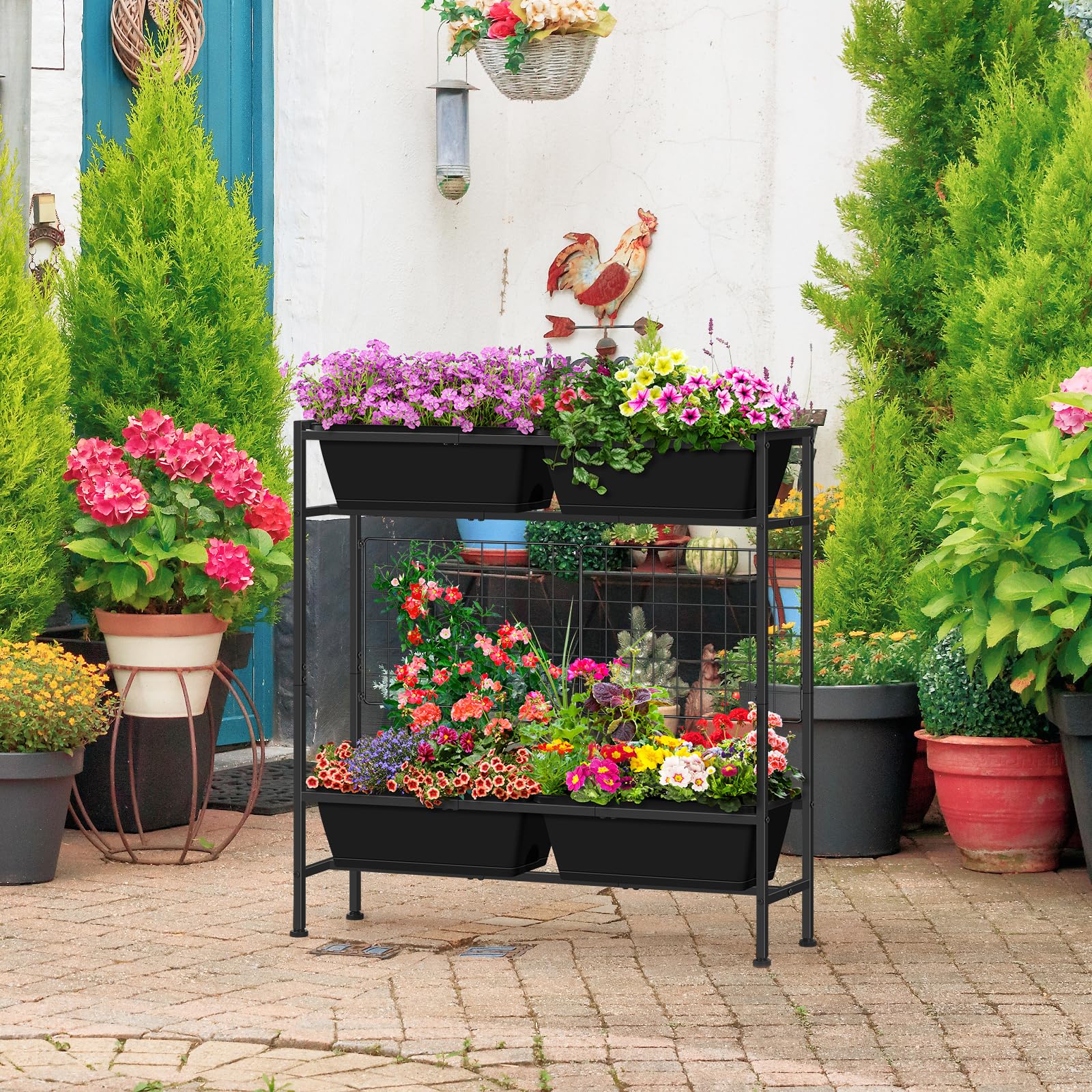 OYEAL durable planter set supports herbs, vegetables, and flowers throughout the seasons.