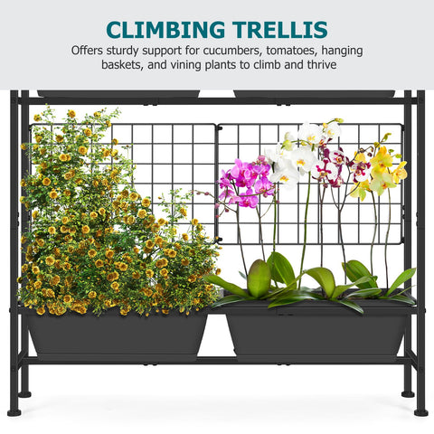 OYEAL outdoor raised bed – assembled on a patio.
