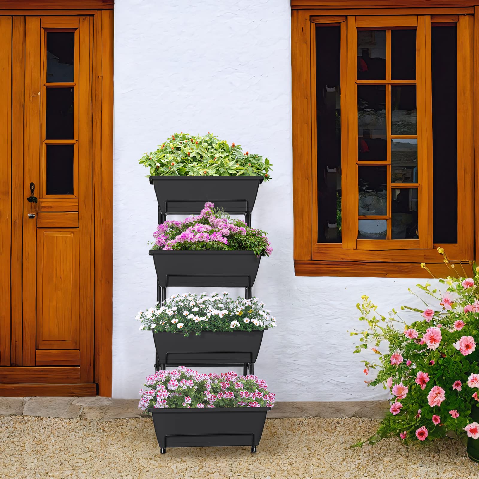 OYEAL vertical garden inspires herb, flower, and veggie grows on balcony.