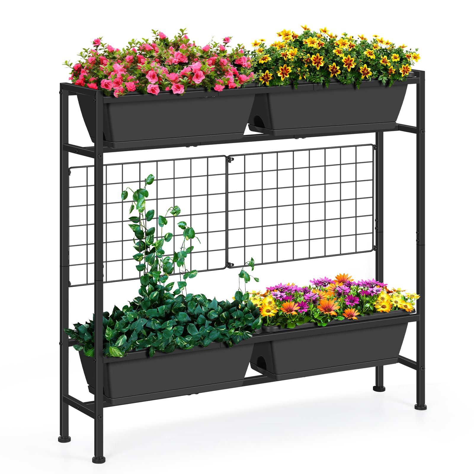 OYEAL privacy planter – gray finish for patios.