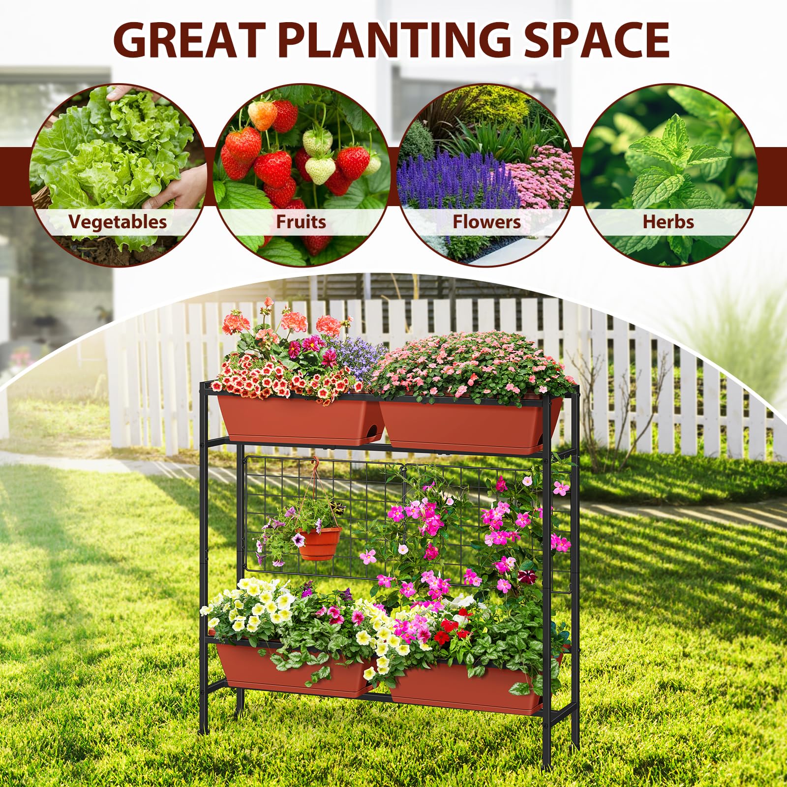 OYEAL elevated bed includes drainage holes to prevent overwatering.