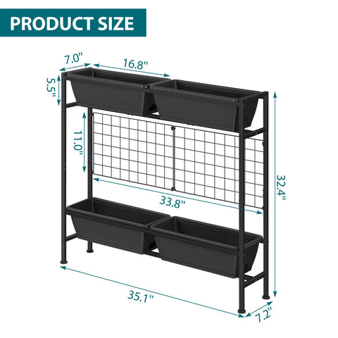 OYEAL raised garden bed with trellis – supports climbing plants.