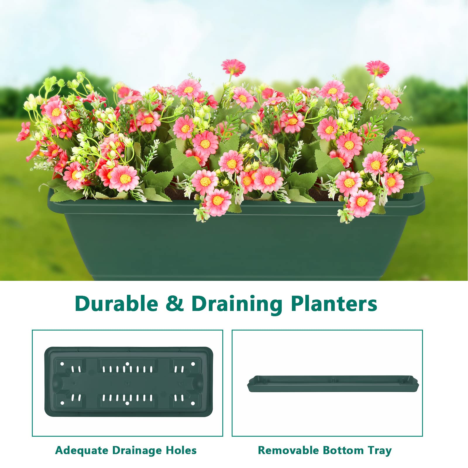 OYEAL sturdy metal frame with triangular design supports stable plant growth.