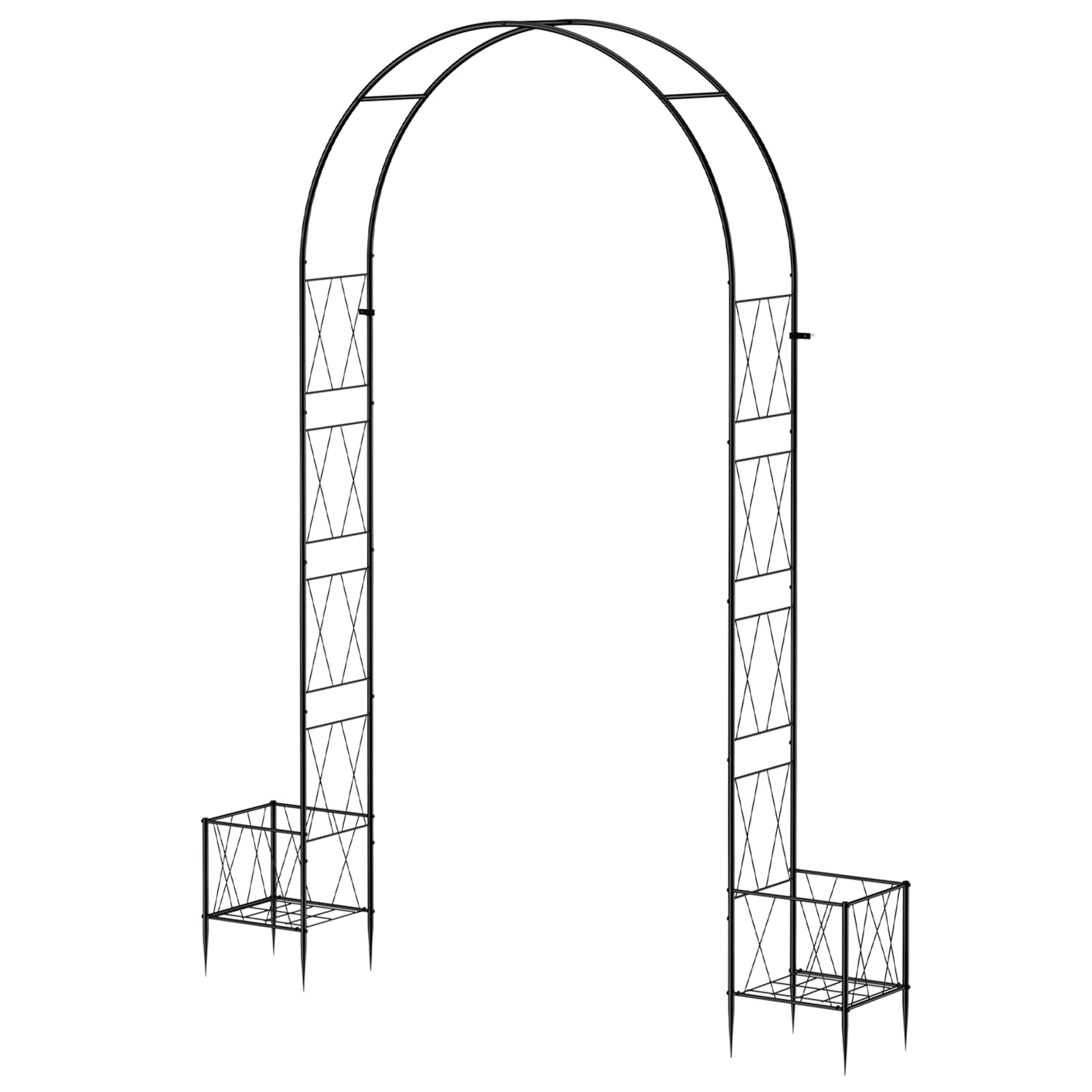 OYEAL trellis arch supports climbing roses and vegetables along its frame