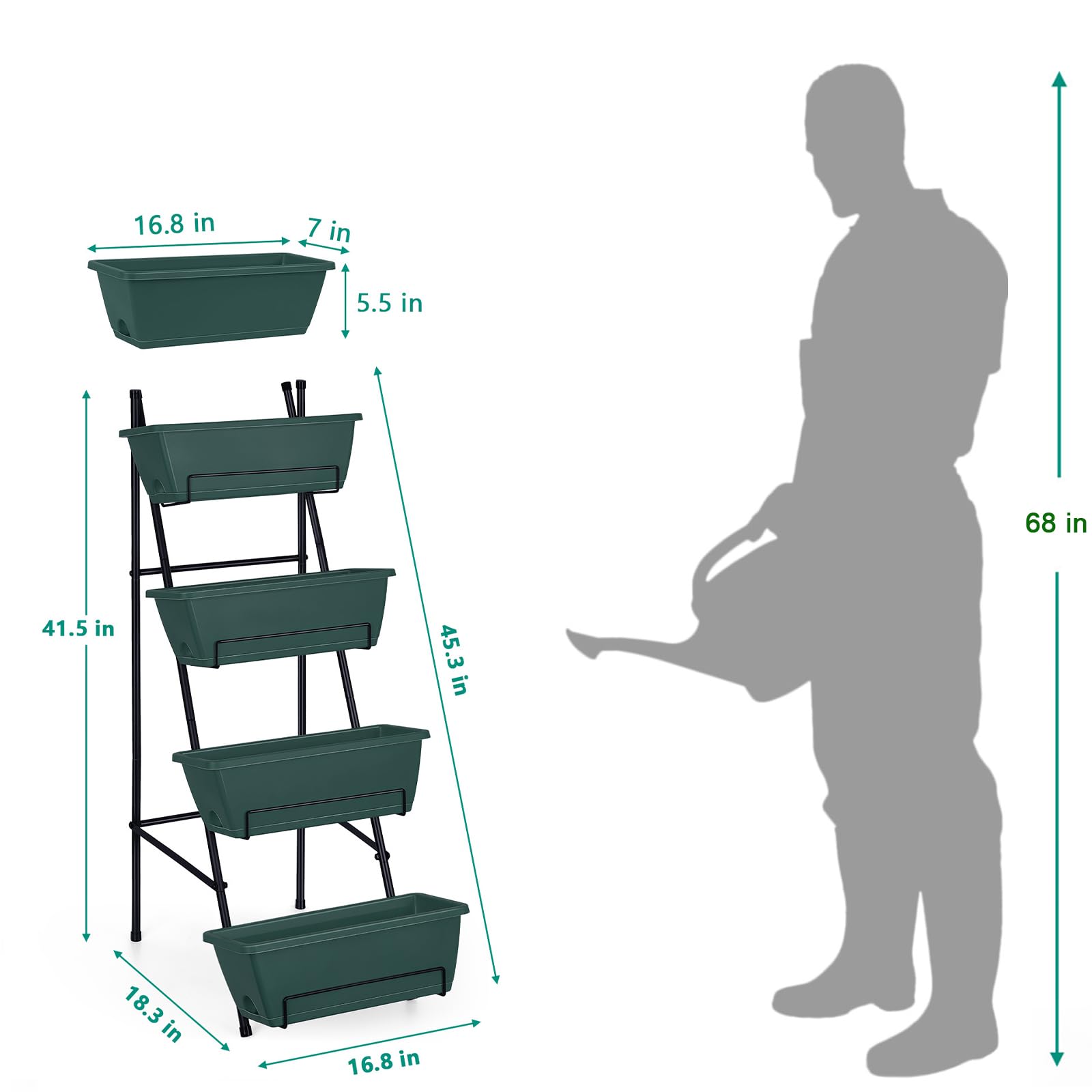 OYEAL vertical garden planter with legs for stable indoor and outdoor use.