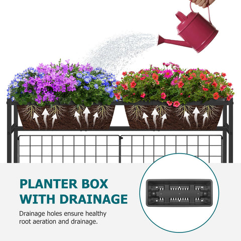 OYEAL vertical planter with pots – close-up of plant sections.