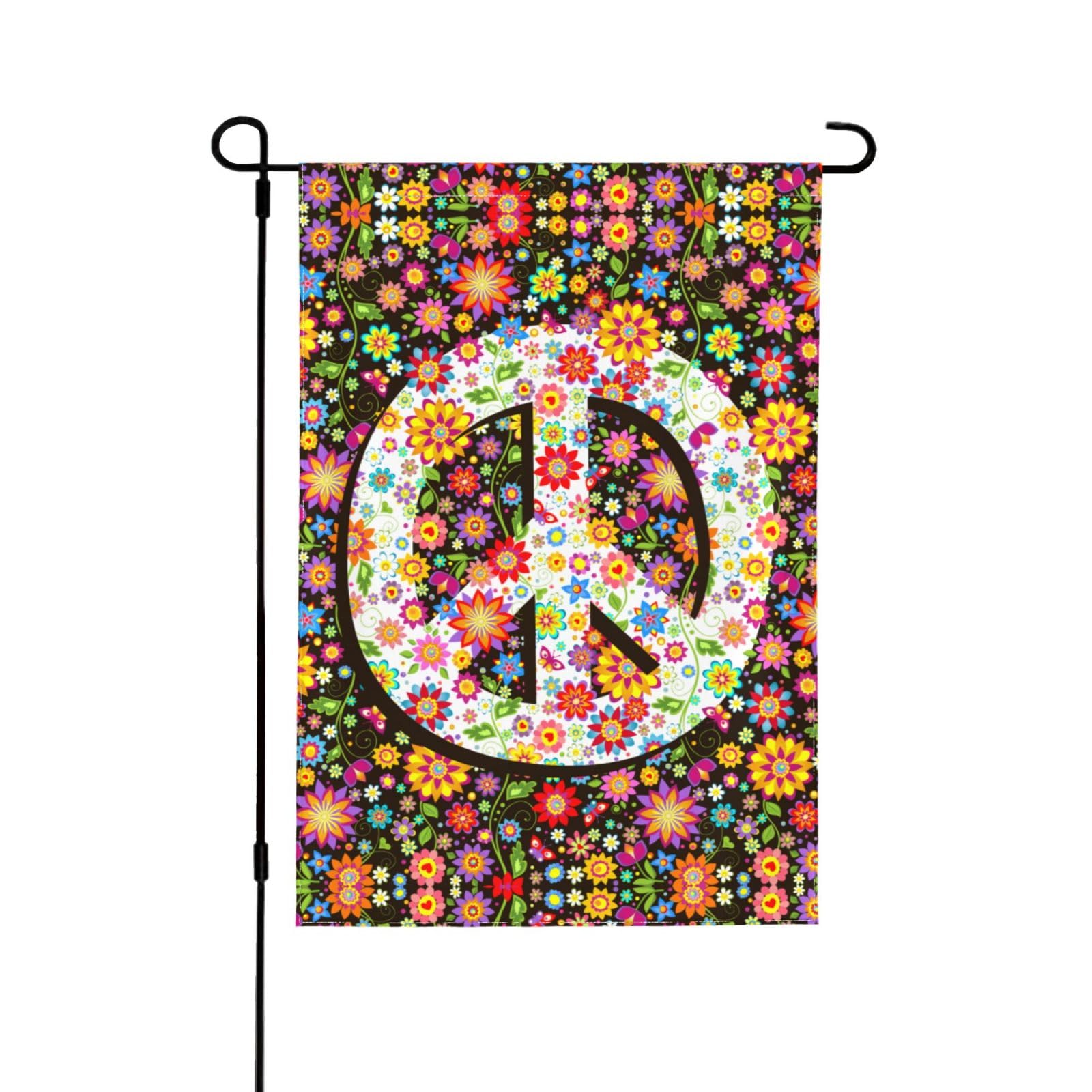 Oyebn Flowers of Peace flag, double-sided display, enhances curb appeal with vibrant outdoor color.