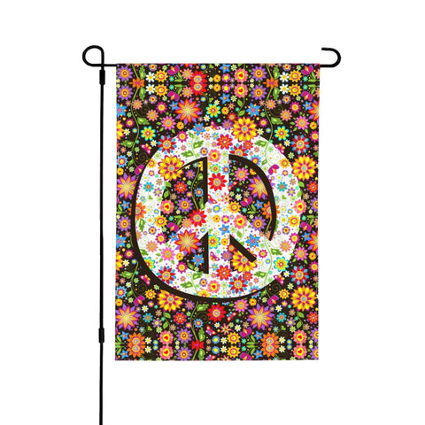 Oyebn Flowers of Peace flag, double-sided display, enhances curb appeal with vibrant outdoor color.