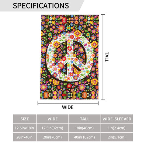 Oyebn Flowers of Peace flag, 12x18 outdoor size ideal for yards and patios.