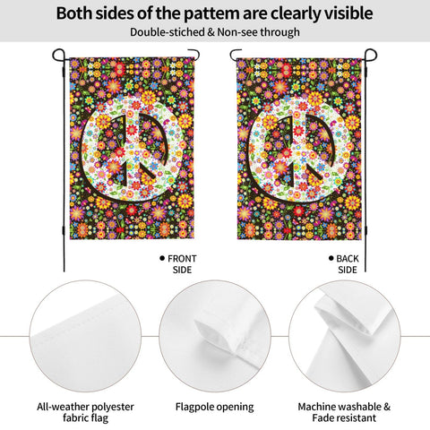 Oyebn Flowers of Peace flag, outdoor yard decor, weather-resistant for year-round use.